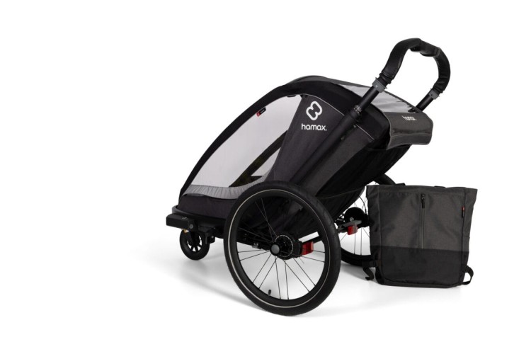 Hamax - Przyczepka rowerowa dla dziecka 3w1 COCOON ONE 1 osobowa- GREY/BLACK