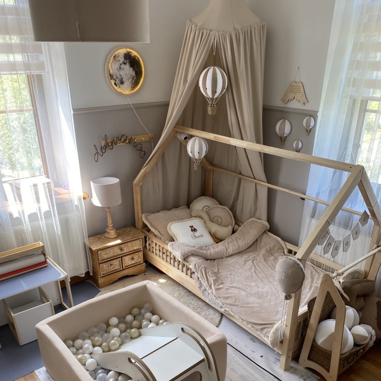 Drewniana lampka Led dla dzieci Księżyc