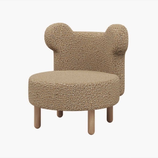 Fotelik dziecięcy Teddy Sand – tapicerowany mebel w kolorze piaskowym