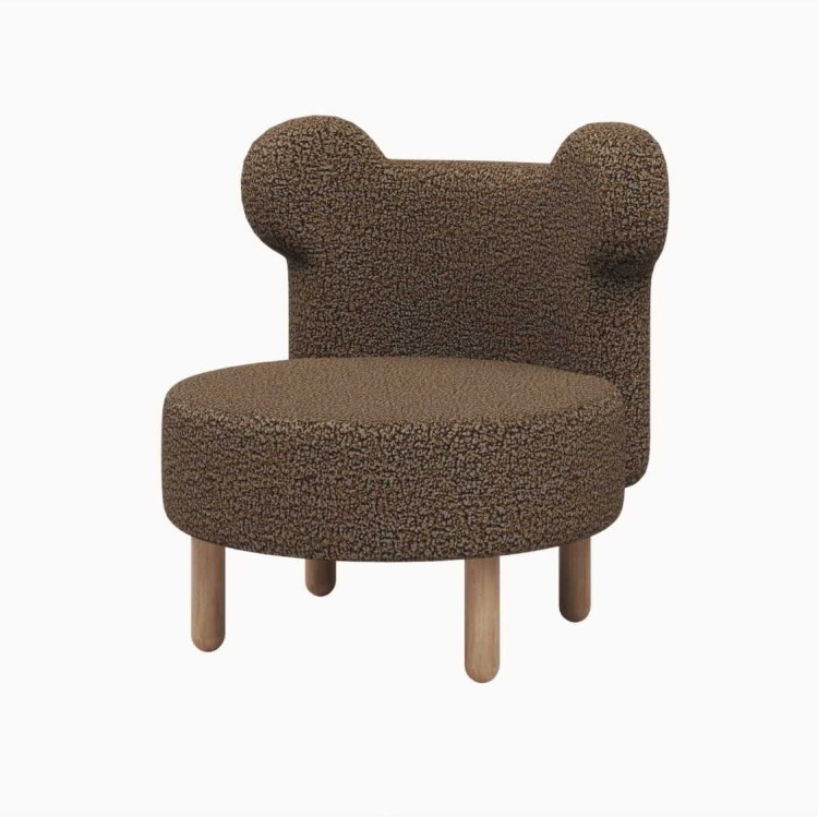 Tapicerowany fotelik dla dzieci Teddy Brown w kształcie misia