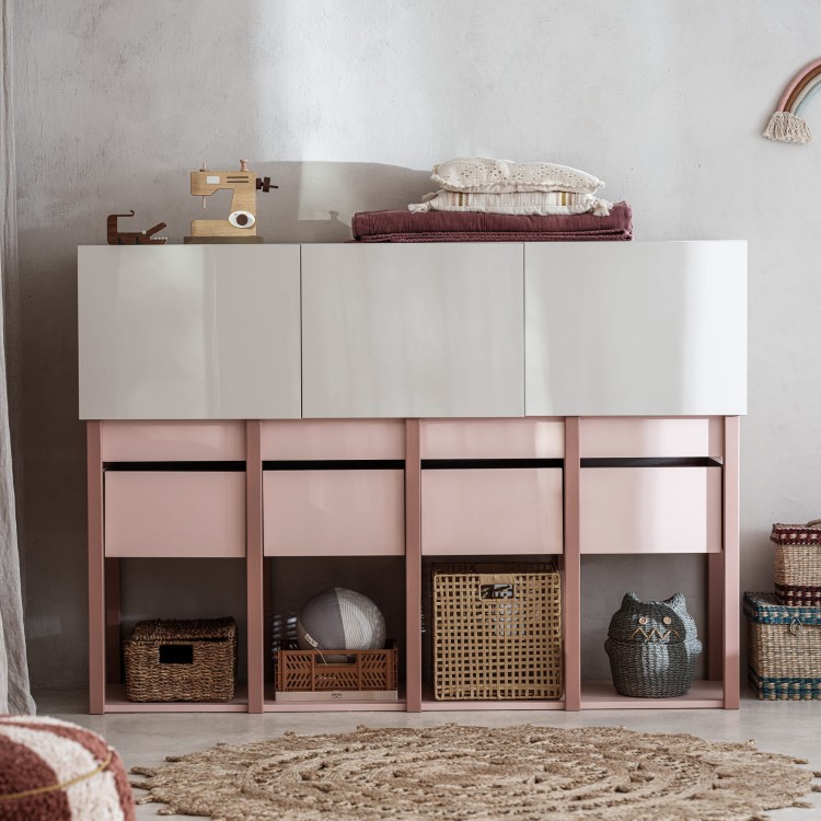 Drewniana komoda dla dziecka TWEENS Różowa