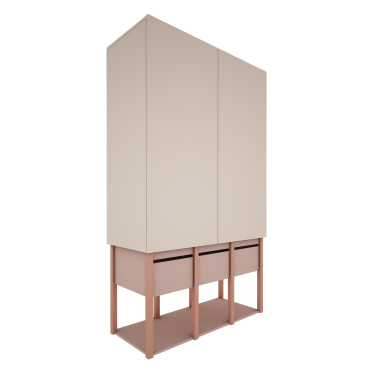 Drewniana szafa dla dziecka TWEENS różowa