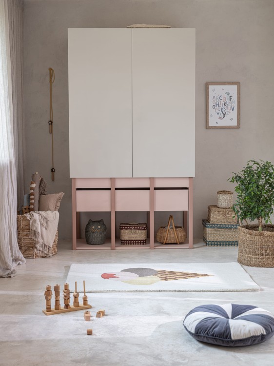 Drewniana szafa dla dziecka TWEENS różowa