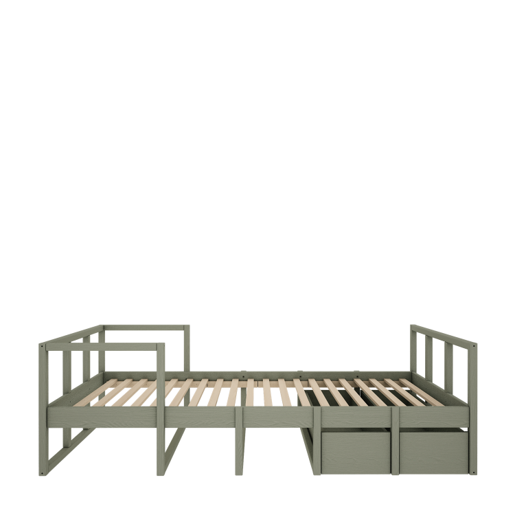 Drewniane łóżko dla dzieci 90x200 cm TWEENS Zielone