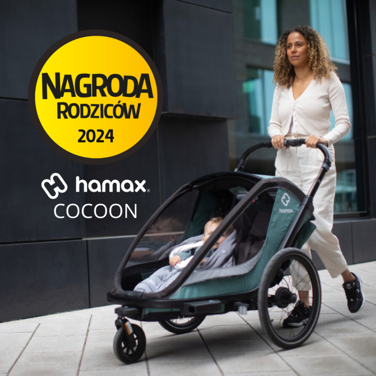 Hamax - Przyczepka rowerowa dla dziecka 3w1 COCOON ONE 1 osobowa - GREEN/BLACK