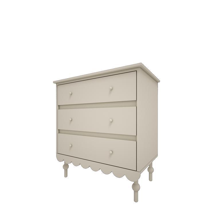 Drewniana komoda dla dzieci Babushka z trzema szufladami Oliwka