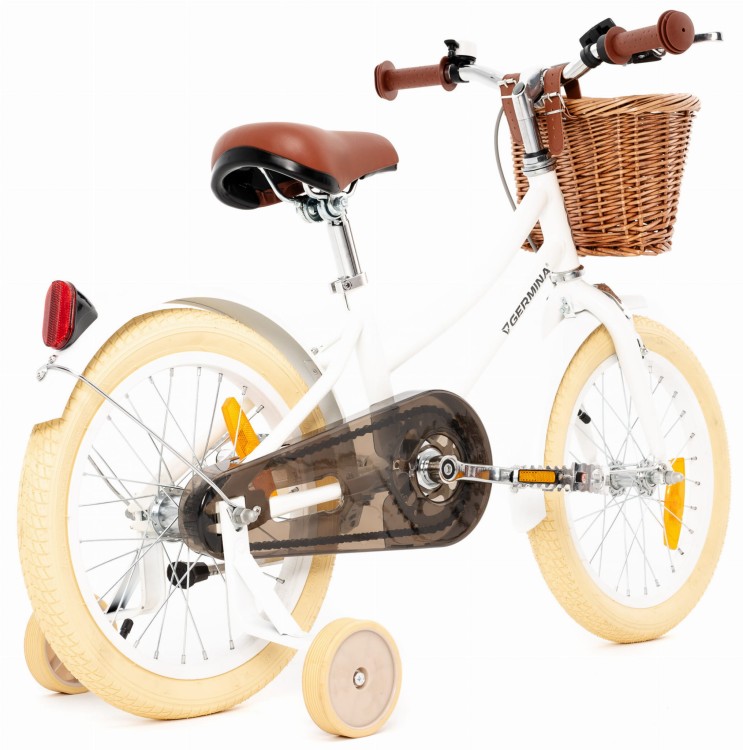 Rower dla dziecka Vintage Germina 16" cali Biały z Koszykiem - POMYSŁ NA PREZENT