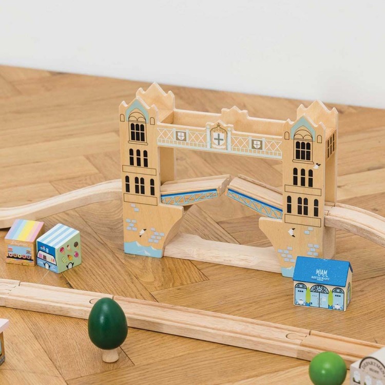 Drewniana zabawka Le Toy Van – tory, pociąg i akcesoria miasta Londyn