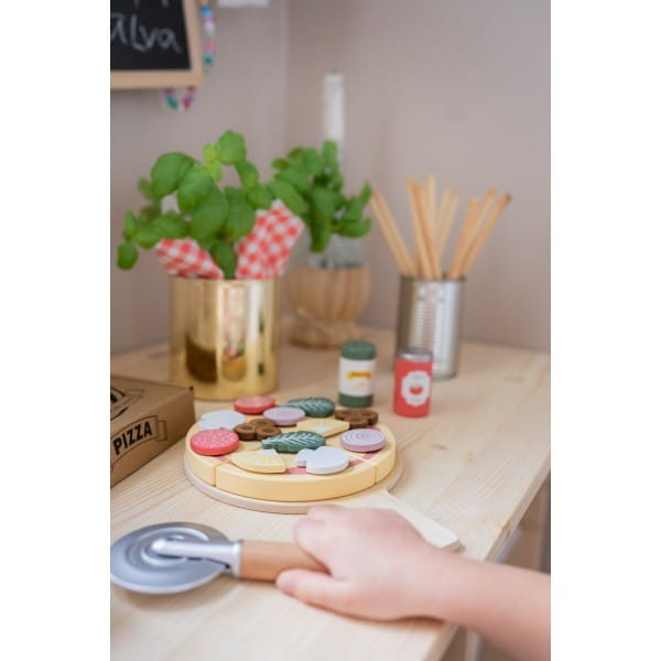 Zestaw do pizzy dla dzieci – kawałki pizzy i akcesoria