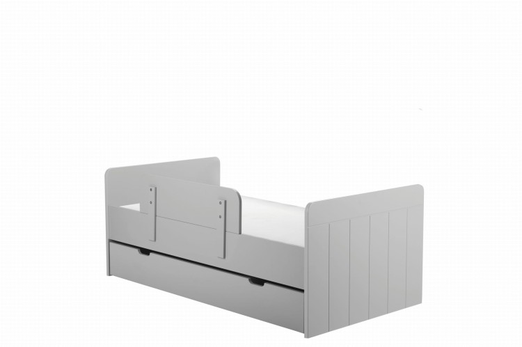 łóżeczko z funkcją tapczanika szare z szufladą