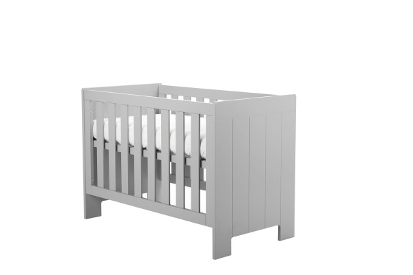 Łóżeczko dziecięce CALMO 60x120 w kolorze szarym z trzema poziomami dna