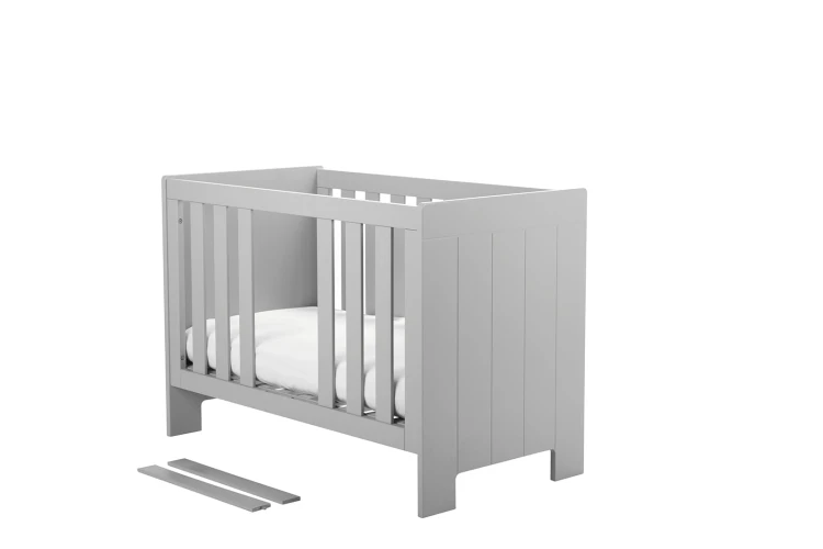 Łóżeczko dziecięce CALMO szare – nowoczesny design i bezpieczne materiały