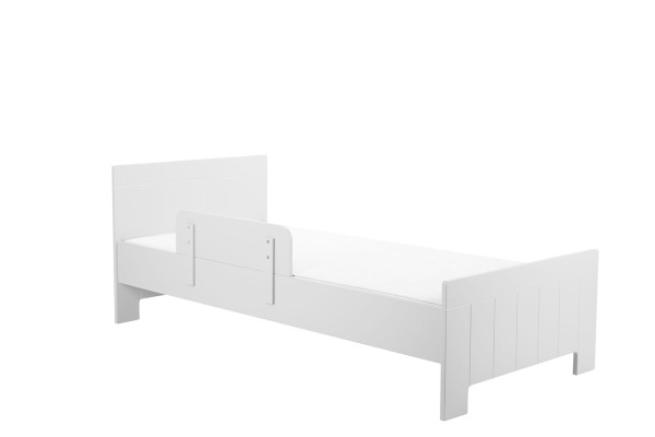 Białe łóżko Calmo 90x200 cm dla dzieci i młodzieży, nowoczesne i bezpieczne