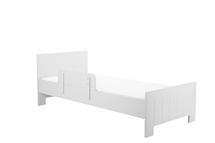Białe łóżko Calmo 90x200 cm dla dzieci i młodzieży, nowoczesne i bezpieczne