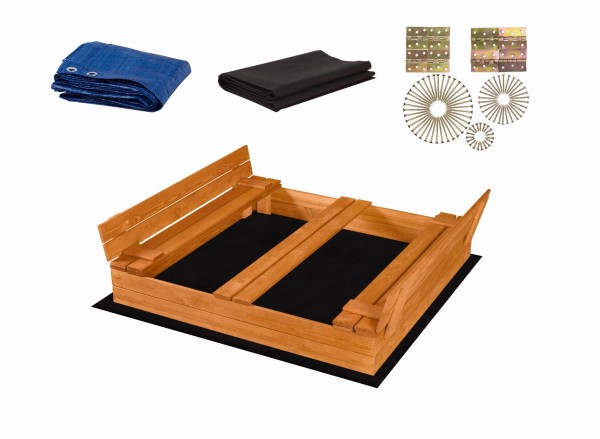 piaskownica ogrodowa dla dzieci drewniana 140x140 z pokrywą