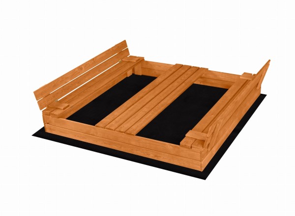 Piaskownica ogrodowa dla dzieci drewniana 160x160 z ławkami i pokrywą