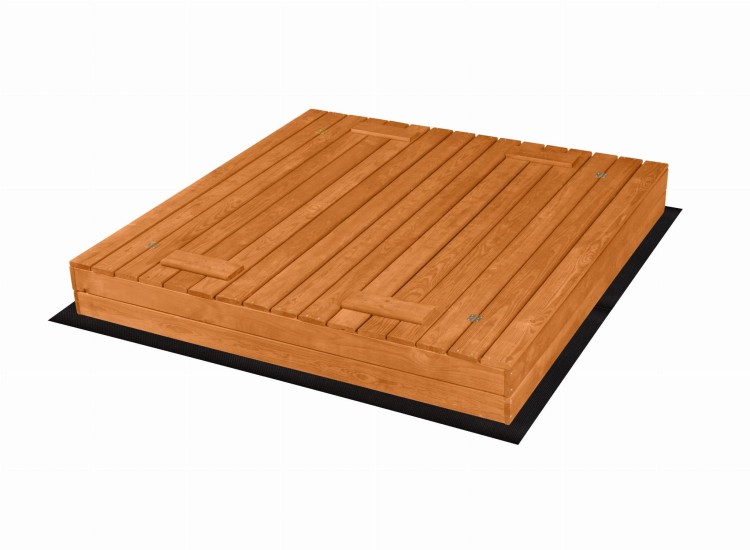 Piaskownica drewniana zamykana z ławeczkami 160x160 cm impregnowana FSC