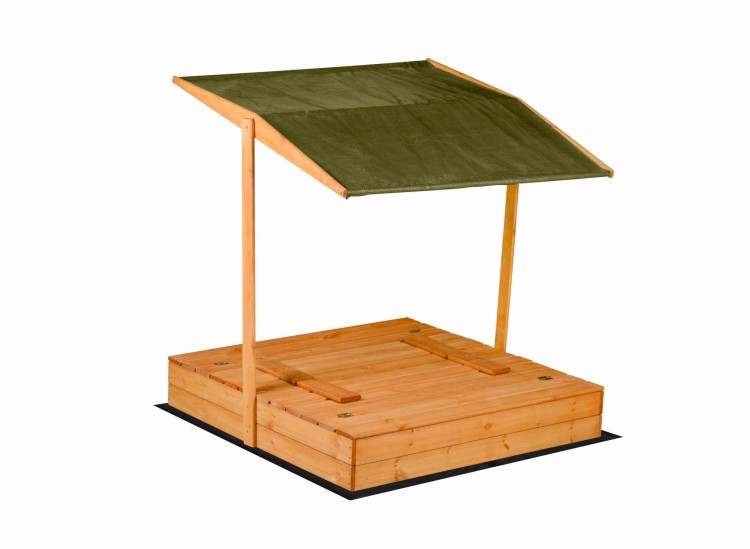 piaskownica drewniana zamykana z ławeczkami i daszkiem 120x120 cm