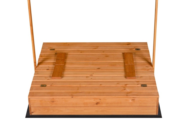 piaskownica drewniana zamykana z ławeczkami i daszkiem 120x120 cm