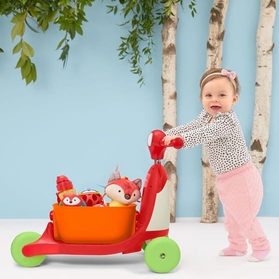 Skip Hop 3w1 Lis ZOO – hulajnoga, jeździk i pchacz dla dzieci 1-3 lat, kolorowy lis ZOO®