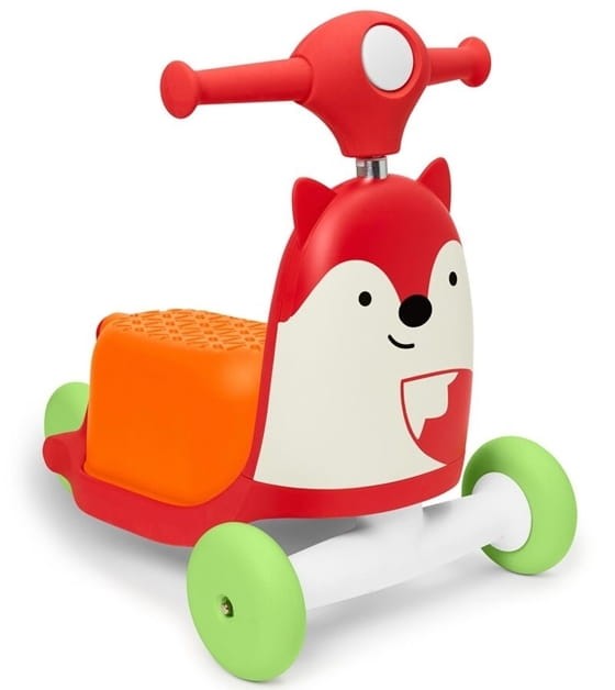 Skip Hop 3w1 Lis ZOO – hulajnoga, jeździk i pchacz dla dzieci 1-3 lat, kolorowy lis ZOO®