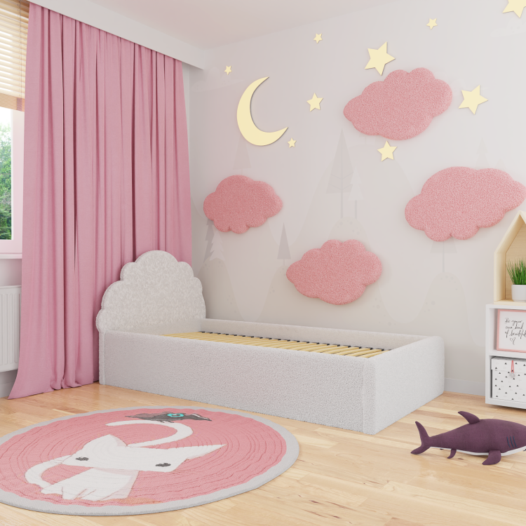 Tapicerowane łóżko dla dzieci Chmurka CLOUD w pastelowym kolorze
