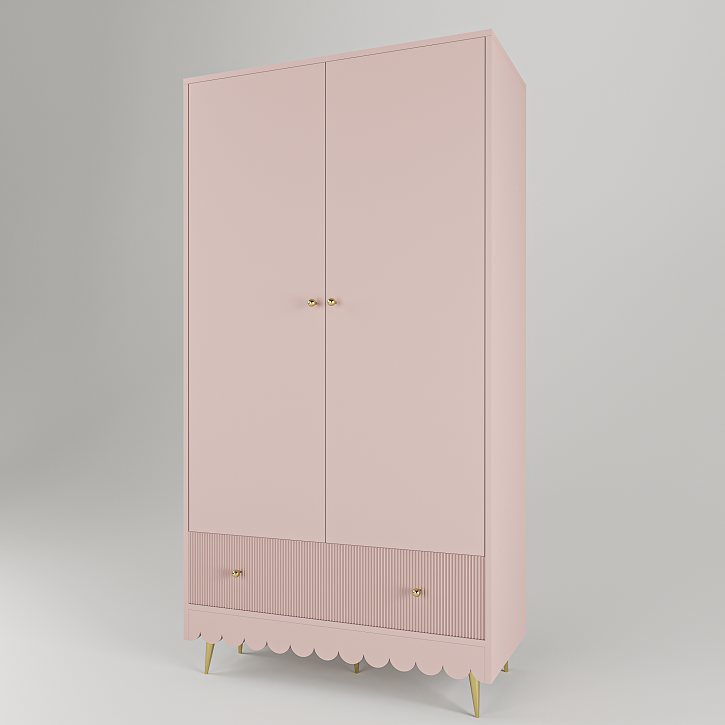 Drewniana szafa do pokoju dziecka Aria Pudrowy Róż