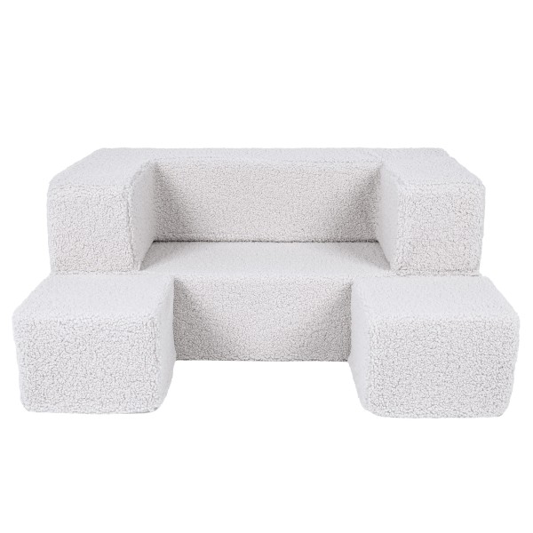 Rozkładana sofa dziecięca do pokoju dziecka jasnoszara