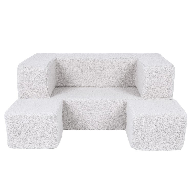 Rozkładana sofa dziecięca do pokoju dziecka jasnoszara
