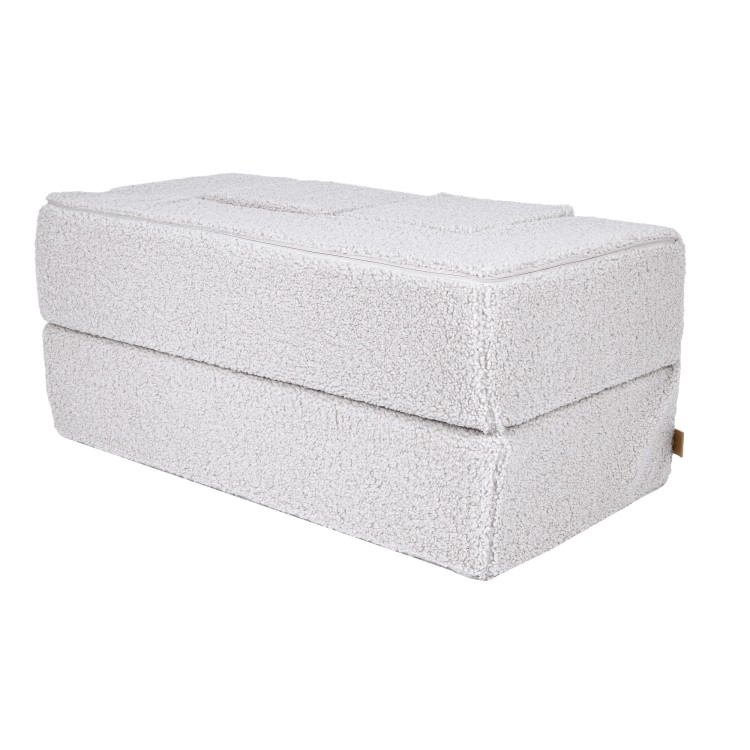 Jasnoszara sofa dziecięca do pokoju dziewczynki i chłopca