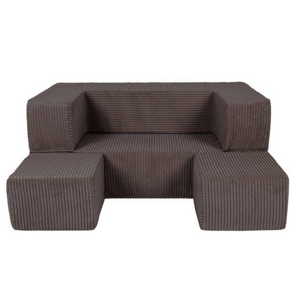 Rozkładana sofa piankowa dla dziecka w kolorze brązowym