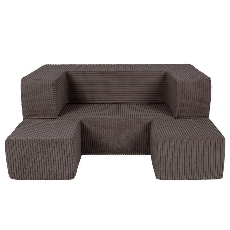 Rozkładana sofa piankowa dla dziecka w kolorze brązowym