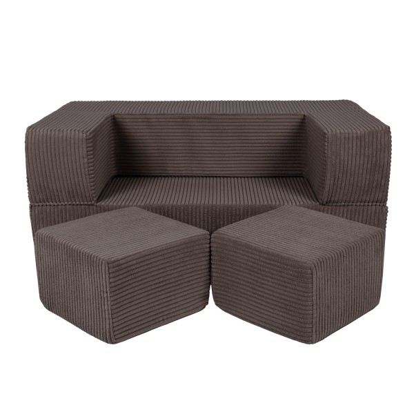 Rozkładana sofa piankowa dla dziecka w kolorze brązowym