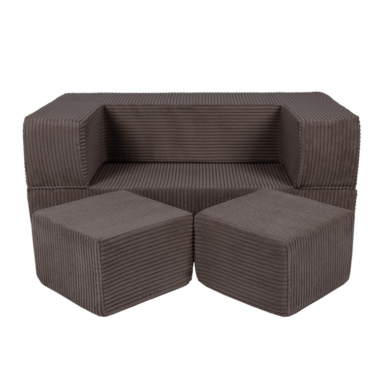 Rozkładana sofa piankowa dla dziecka w kolorze brązowym