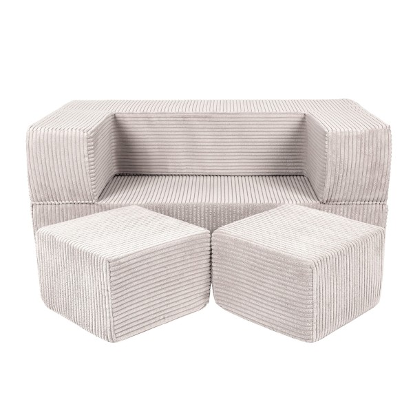 Sofa modułowa ecru do pokoju dziewczynki i chłopca