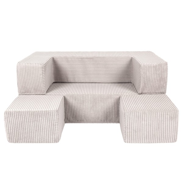 Modułowa sofa dziecięca sztruksowa ecru
