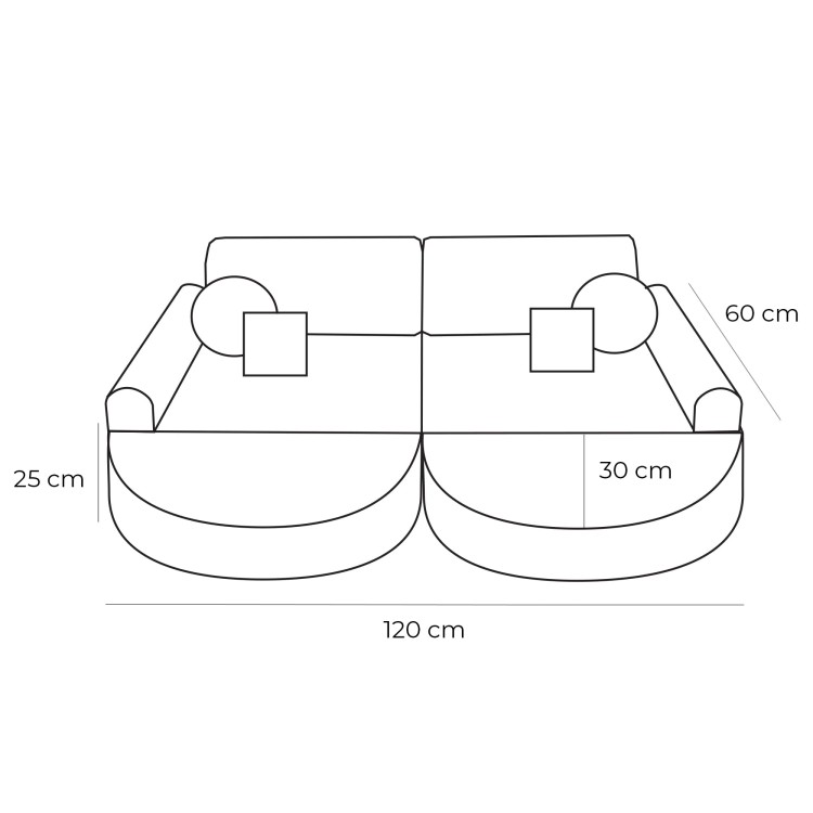 Modułowa sofa dziecięca Pocket Sofa Max Ecru Bearly 14 elementów