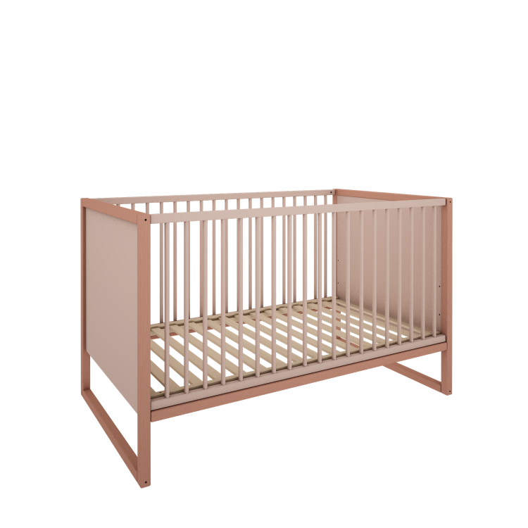 Drewniane łóżeczko z szufladą i funkcją tapczanika TWEENS Różowe