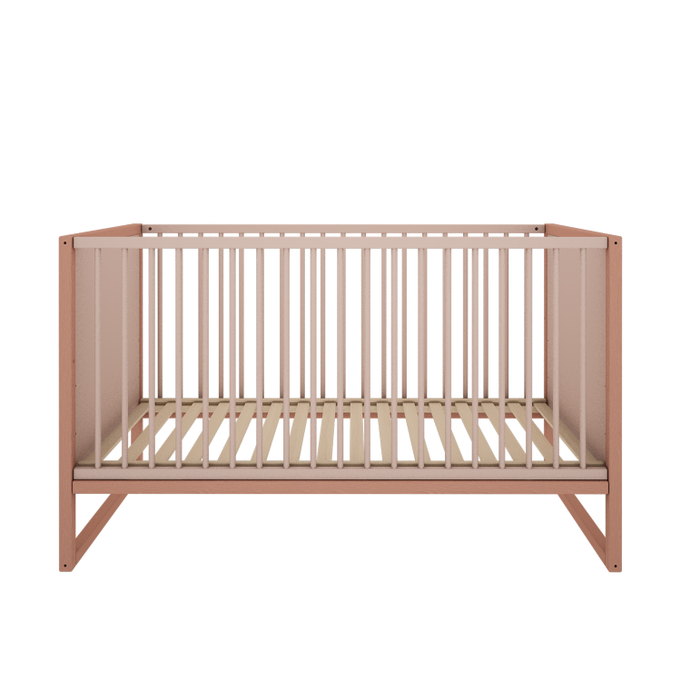 Drewniane łóżeczko z szufladą i funkcją tapczanika TWEENS Różowe