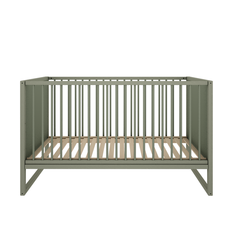 Drewniane łóżeczko z szufladą i funkcją tapczanika TWEENS Zielone