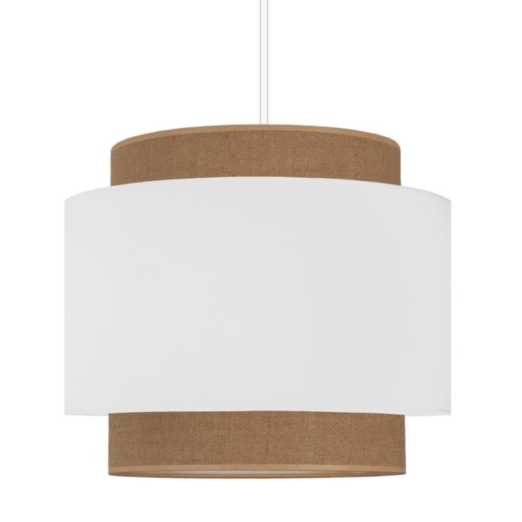 Lampka wisząca Boho Biała do pokoju dziecka – lampa sufitowa z bawełny i juty