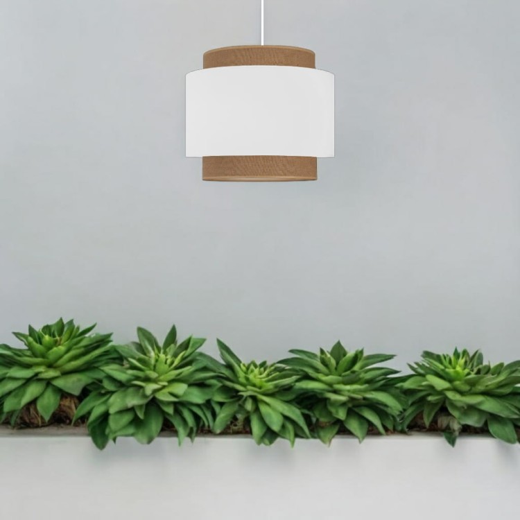 Lampka wisząca Boho Biała do pokoju dziecka – lampa sufitowa z bawełny i juty