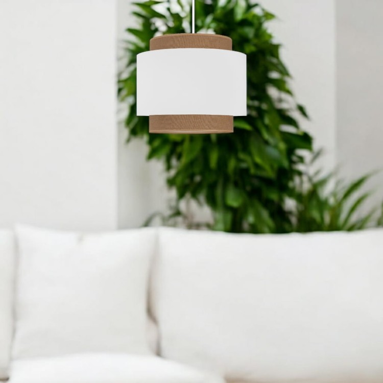 Lampka wisząca Boho Biała do pokoju dziecka – lampa sufitowa z bawełny i juty