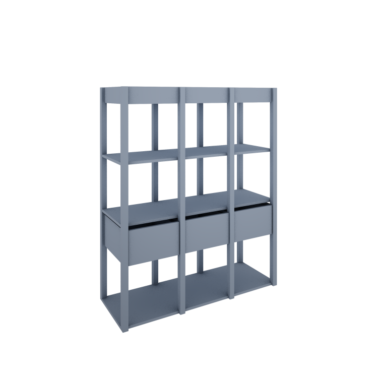 Drewniany regał biblioteczka dla dziecka TWEENS Zgaszony Niebieski