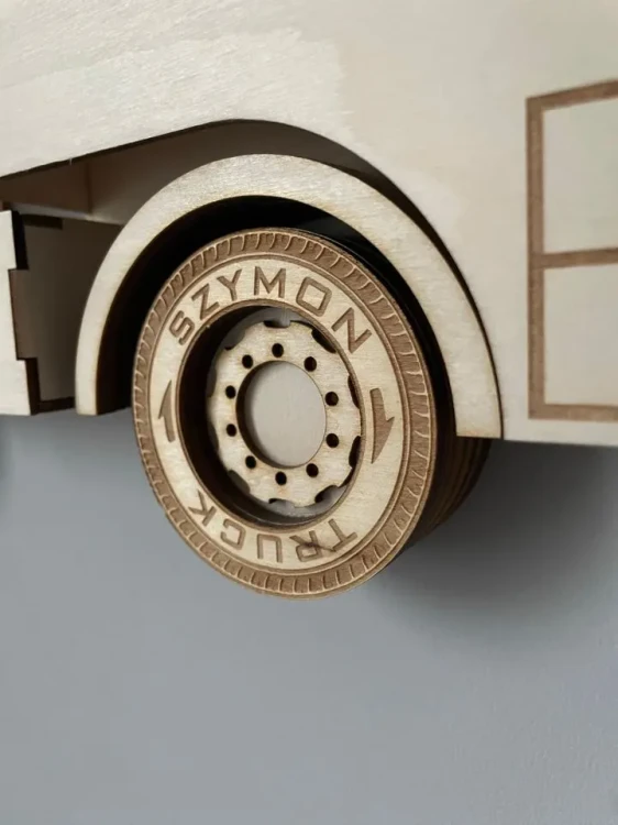 Drewniana półka TIR na resoraki Montessori XXL