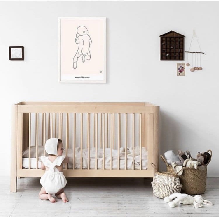 Drewniane łóżeczko do pokoju dziecka Sun Naturalne 140x70