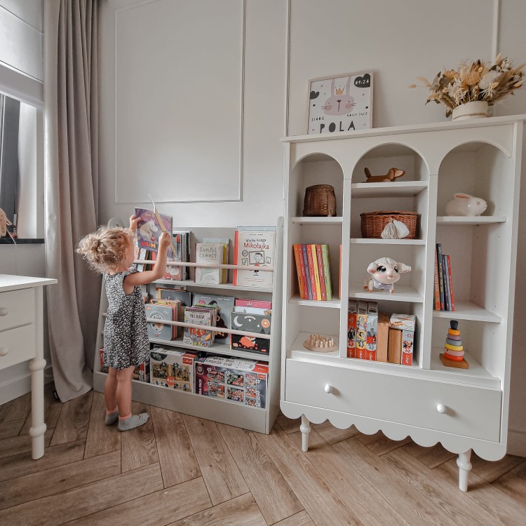 Drewniany regał dla dzieci Babushka Biały