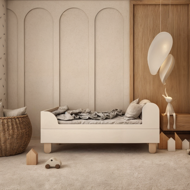 Drewniane łóżko dla dzieci 80 x 160 cm Basic białe