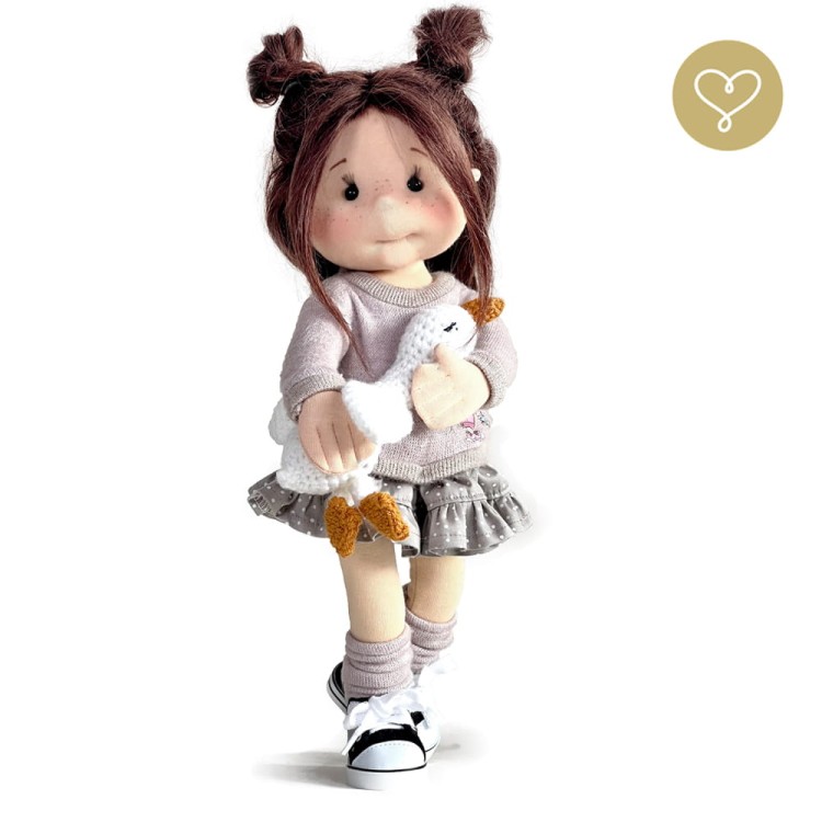 Lalka Autumn z naturalnymi włosami z alpaki – Lullu Dolls