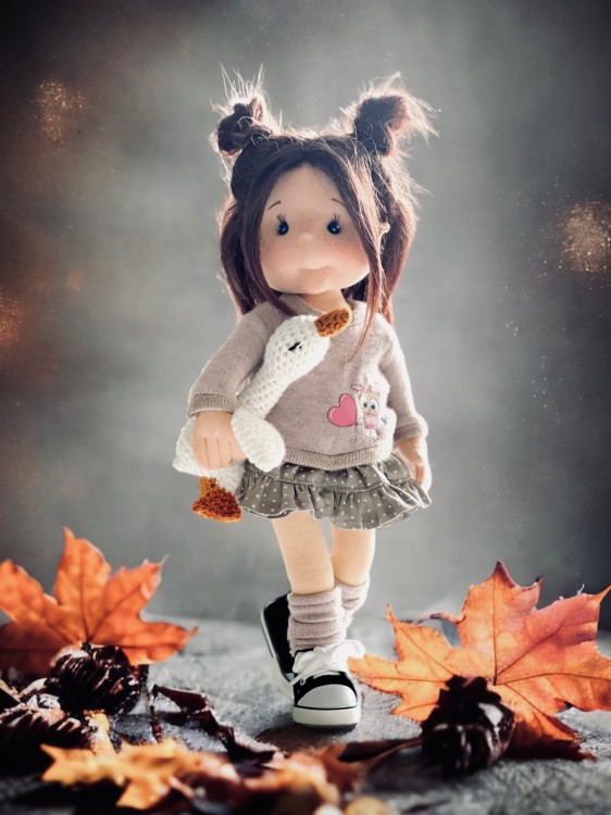 Zestaw lalka Autumn i maskotka Gensia – Lullu Dolls handmade